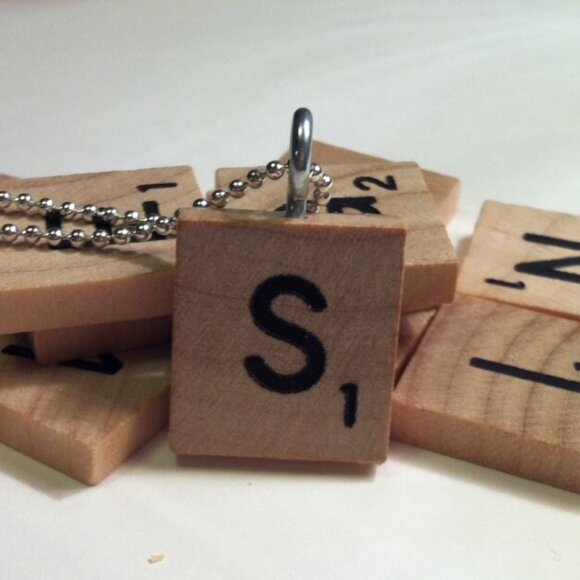 (2/$12, 4/$20)  Orange Easter Bunny Scrabble Necklace - Picture 2 of 2